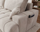 Designer Ecksofa Pino in Samt mit Schlaffunktion & Stauraum – Beige – Links