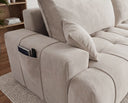 Designer Ecksofa Pino in Samt mit Schlaffunktion & Stauraum – Beige – Rechts