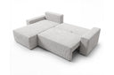 Designer Ecksofa Rino in Cord mit Schlaffunktion & Stauraum – Hellgrau – Rechts