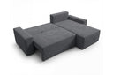 Designer Ecksofa Rino in Cord mit Schlaffunktion & Stauraum – Grau – Links
