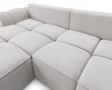 Designer Ecksofa Corso in Samt mit Schlaffunktion & Stauraum – Hellgrau – Links