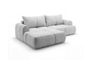 Designer Ecksofa Corso in Samt mit Schlaffunktion & Stauraum – Hellgrau – Links