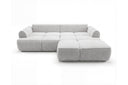 Designer Ecksofa Corso in Samt mit Schlaffunktion & Stauraum – Hellgrau – Rechts