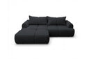 Designer Ecksofa Corso in Samt mit Schlaffunktion & Stauraum – Schwarz – Links