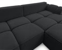 Designer Ecksofa Corso in Samt mit Schlaffunktion & Stauraum – Schwarz – Rechts