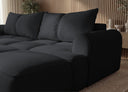 Designer Ecksofa Corso in Samt mit Schlaffunktion & Stauraum – Schwarz – Rechts