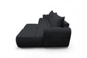 Designer Ecksofa Corso in Samt mit Schlaffunktion & Stauraum – Schwarz – Rechts