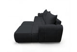 Designer Ecksofa Corso in Samt mit Schlaffunktion & Stauraum – Schwarz – Rechts