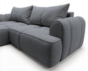 Designer Ecksofa Corso in Samt mit Schlaffunktion & Stauraum – Grau – Links