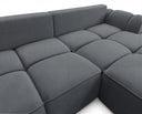 Designer Ecksofa Corso in Samt mit Schlaffunktion & Stauraum – Grau – Rechts