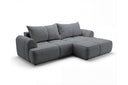 Designer Ecksofa Corso in Samt mit Schlaffunktion & Stauraum – Grau – Rechts