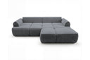 Designer Ecksofa Corso in Samt mit Schlaffunktion & Stauraum – Grau – Rechts