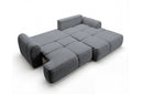 Designer Ecksofa Corso in Samt mit Schlaffunktion & Stauraum – Grau – Rechts
