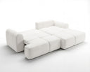 Designer Ecksofa Corso in Samt mit Schlaffunktion & Stauraum – Weiß – Rechts