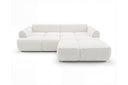 Designer Ecksofa Corso in Samt mit Schlaffunktion & Stauraum – Weiß – Rechts