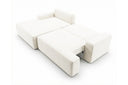 Designer Ecksofa Frido in Samt mit Schlaffunktion & Stauraum – Weiß – Links