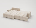 Designer Ecksofa Nemo in Stoff mit Schlaffunktion & Stauraum – Beige – Links
