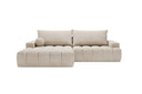 Designer Ecksofa Nemo in Stoff mit Schlaffunktion & Stauraum – Beige – Links