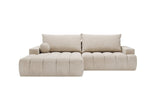 Designer Ecksofa Nemo in Stoff mit Schlaffunktion & Stauraum – Beige – Links