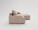 Designer Ecksofa Nemo in Stoff mit Schlaffunktion & Stauraum – Sand – Rechts