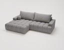 Designer Ecksofa Nemo in Stoff mit Schlaffunktion & Stauraum – Grau – Links