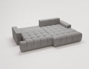 Designer Ecksofa Nemo in Stoff mit Schlaffunktion & Stauraum – Grau – Rechts