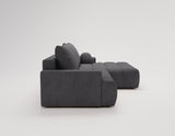 Designer Ecksofa Nemo in Stoff mit Schlaffunktion & Stauraum – Anthrazit – Rechts