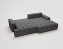 Designer Ecksofa Nemo in Stoff mit Schlaffunktion & Stauraum – Anthrazit – Rechts