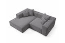 Designer Ecksofa Reno in Bouclé – Grau – Links