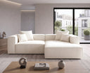 Designer Ecksofa Reno in Bouclé – Weiß – Links