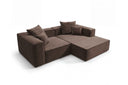Designer Ecksofa Reno in Samt – Braun – Rechts