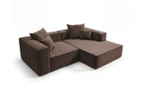 Designer Ecksofa Reno in Samt – Braun – Rechts