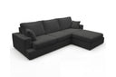 Designer Ecksofa Vigo in Bouclé – Anthrazit – Rechts
