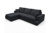 Designer Ecksofa Vigo in Chenille – Anthrazit – Links