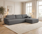 Designer Ecksofa Vanto in Bouclé – Grau – Rechts