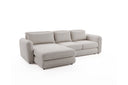 Designer Ecksofa Tino in Strukturstoff – Hellgrau – Links