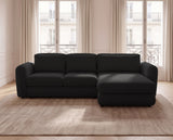 Designer Ecksofa Tino in Strukturstoff – Schwarz – Rechts