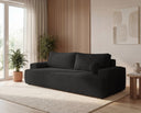 Designer 3 Sitzer Sofa Mira in Bouclé mit Schlaffunktion & Stauraum – Anthrazit
