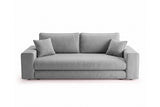 Designer 3 Sitzer Sofa Nilo in Samt mit Schlaffunktion & Stauraum – Grau