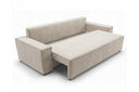 Designer 3 Sitzer Sofa Rego in Samt mit Schlaffunktion & Stauraum – Beige