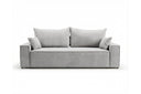 Designer 3 Sitzer Sofa Rego in Samt mit Schlaffunktion & Stauraum – Hellgrau