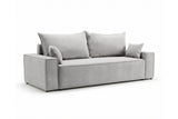 Designer 3 Sitzer Sofa Rego in Samt mit Schlaffunktion & Stauraum – Hellgrau