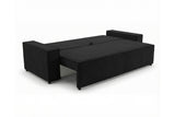 Designer 3 Sitzer Sofa Rego in Samt mit Schlaffunktion & Stauraum – Schwarz