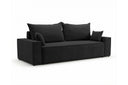 Designer 3 Sitzer Sofa Rego in Samt mit Schlaffunktion & Stauraum – Schwarz