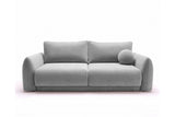 Designer 3 Sitzer Sofa Nora in Samt mit Schlaffunktion & Stauraum – Grau