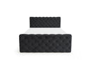 Boxspringbett Adora Samt mit Stauraum – Schwarz