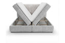 Boxspringbett Laguna Stoff mit Stauraum – Hellgrau