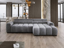 Designer Ecksofa Amalfi in Samt mit elektrischer Sitzerweiterung