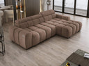 Designer Ecksofa Amalfi in Samt mit elektrischer Sitzerweiterung