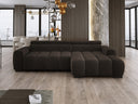 Designer Ecksofa Amalfi in Samt mit elektrischer Sitzerweiterung